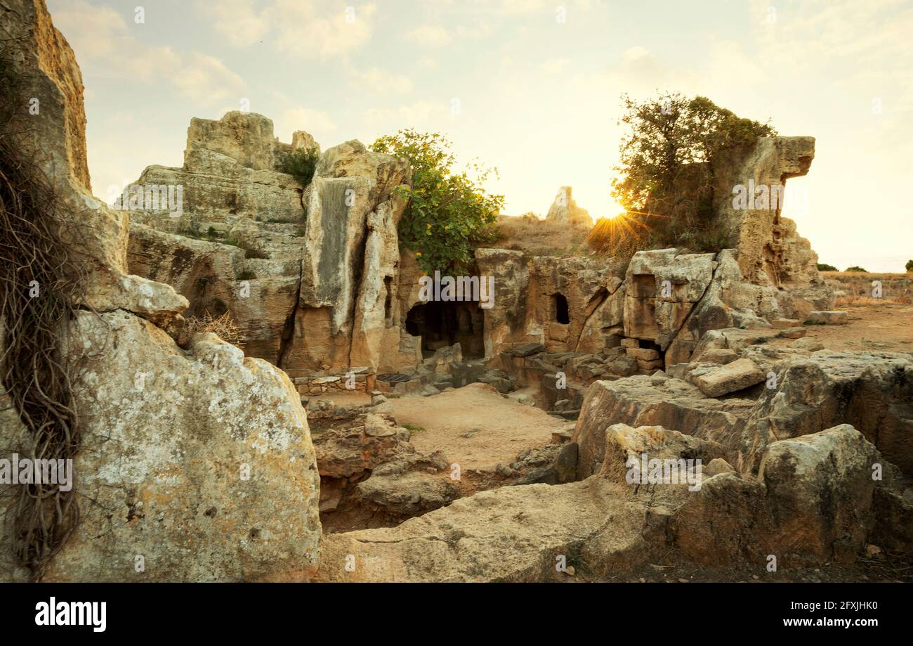 Tombeaux des Rois, parc archéologique de Paphos, Chypre Banque D'Images