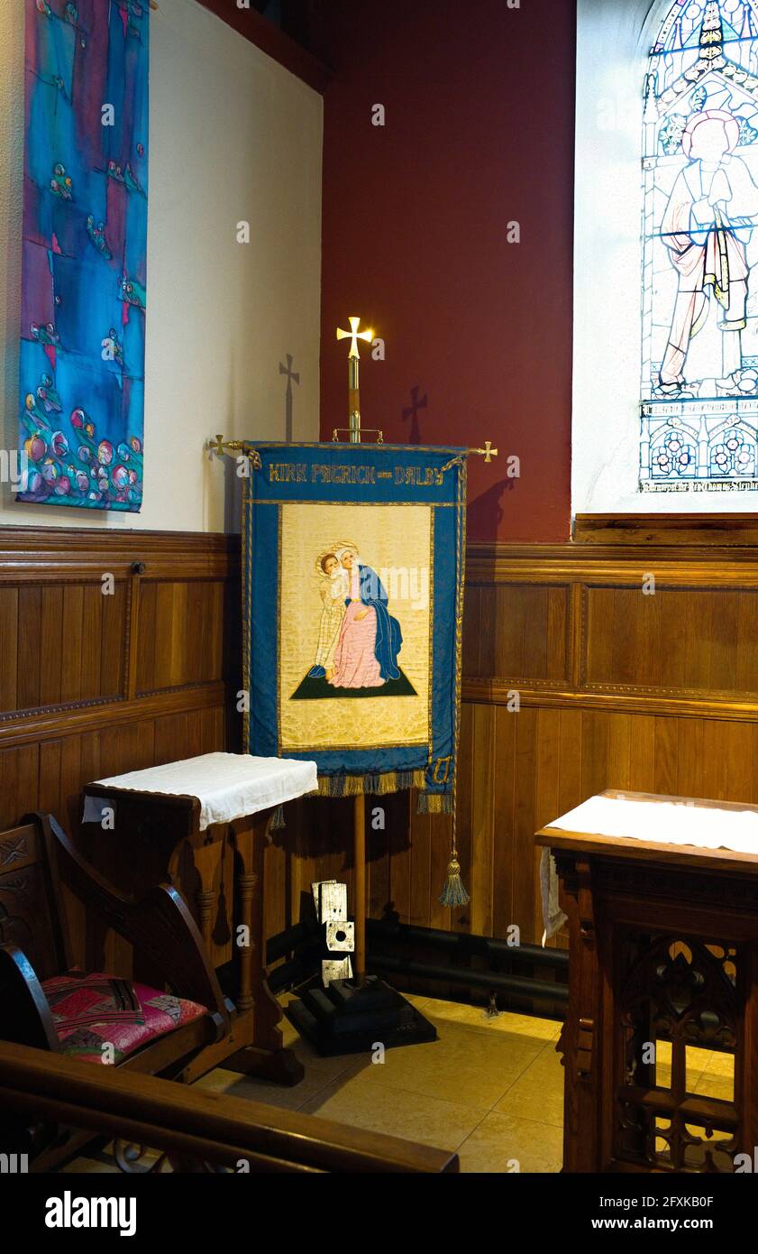 Intérieur de l'église paroissiale de la Sainte Trinité à Kirk Patrick, île de Man Banque D'Images