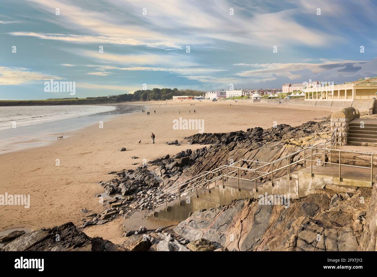 Plage à Barry Island, pays de Galles, Royaume-Uni Banque D'Images