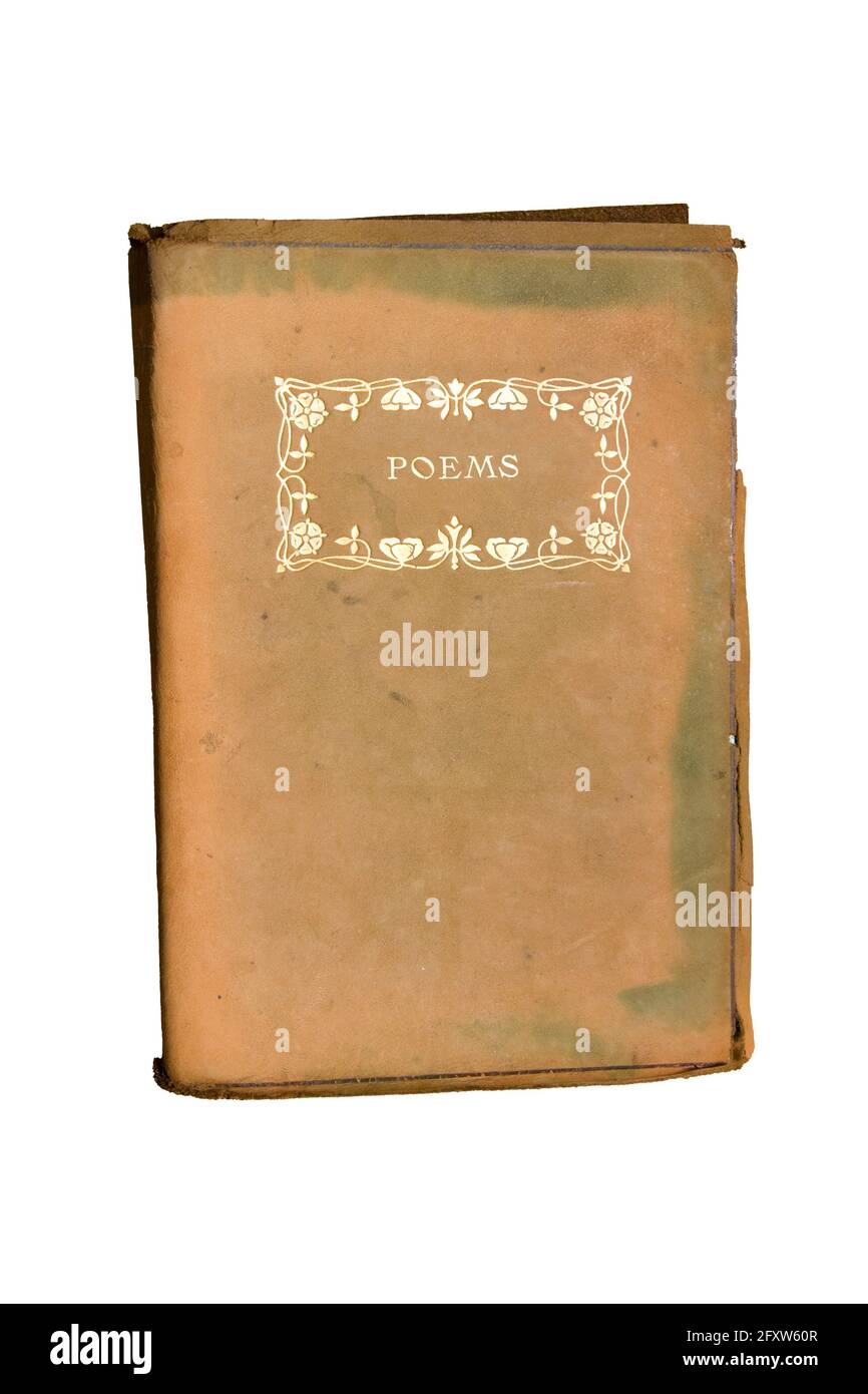 Vieux livre de poésie avec gravure ornée Banque D'Images