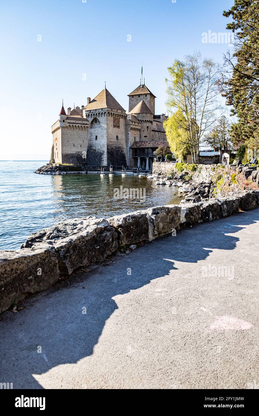 Montreux, Suisse 04.04.2021 - Château de Chillon Banque D'Images