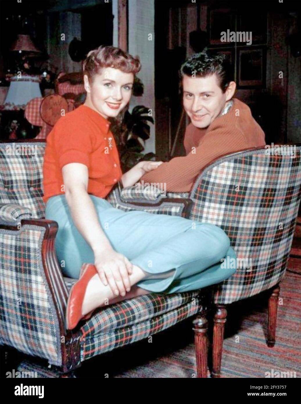 DEBBIE REYNOLDS actrice américaine de cinéma avec son premier mari Eddie Fisher vers 1956 Banque D'Images