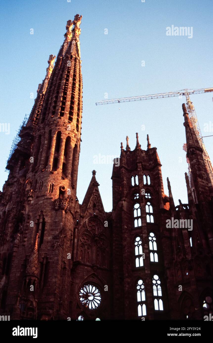 La Sagrada Familia en 1987 Barcelone Banque D'Images