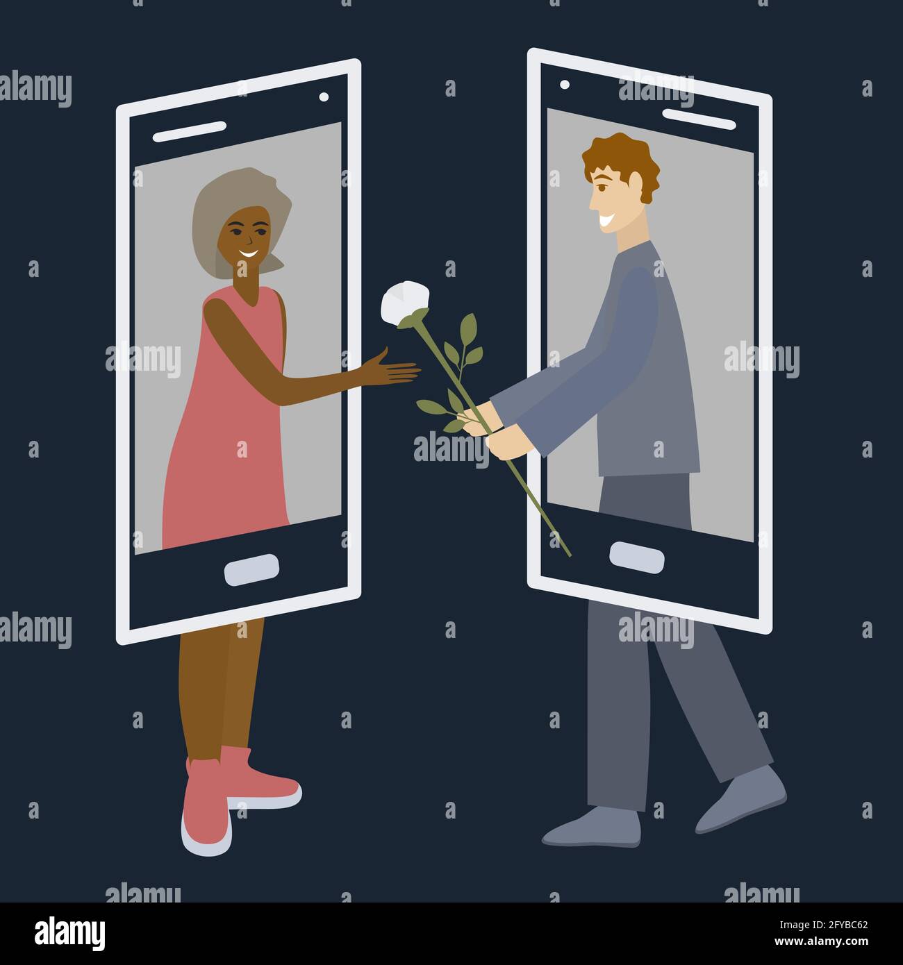 Communication Des Jeunes En Ligne Concept De Rencontres En Ligne Reunion Video Femme Et Homme Parlant En Appel Video Deux Personnes Dans Deux Telephone Boy Tenant Rose Image Vectorielle Stock Alamy Communication Des Jeunes En Ligne Concept De Rencontres En Ligne Reunion Video Femme Et Homme Parlant En Appel Video Deux Personnes Dans Deux Telephone Boy Tenant Rose Image Vectorielle Stock Alamy