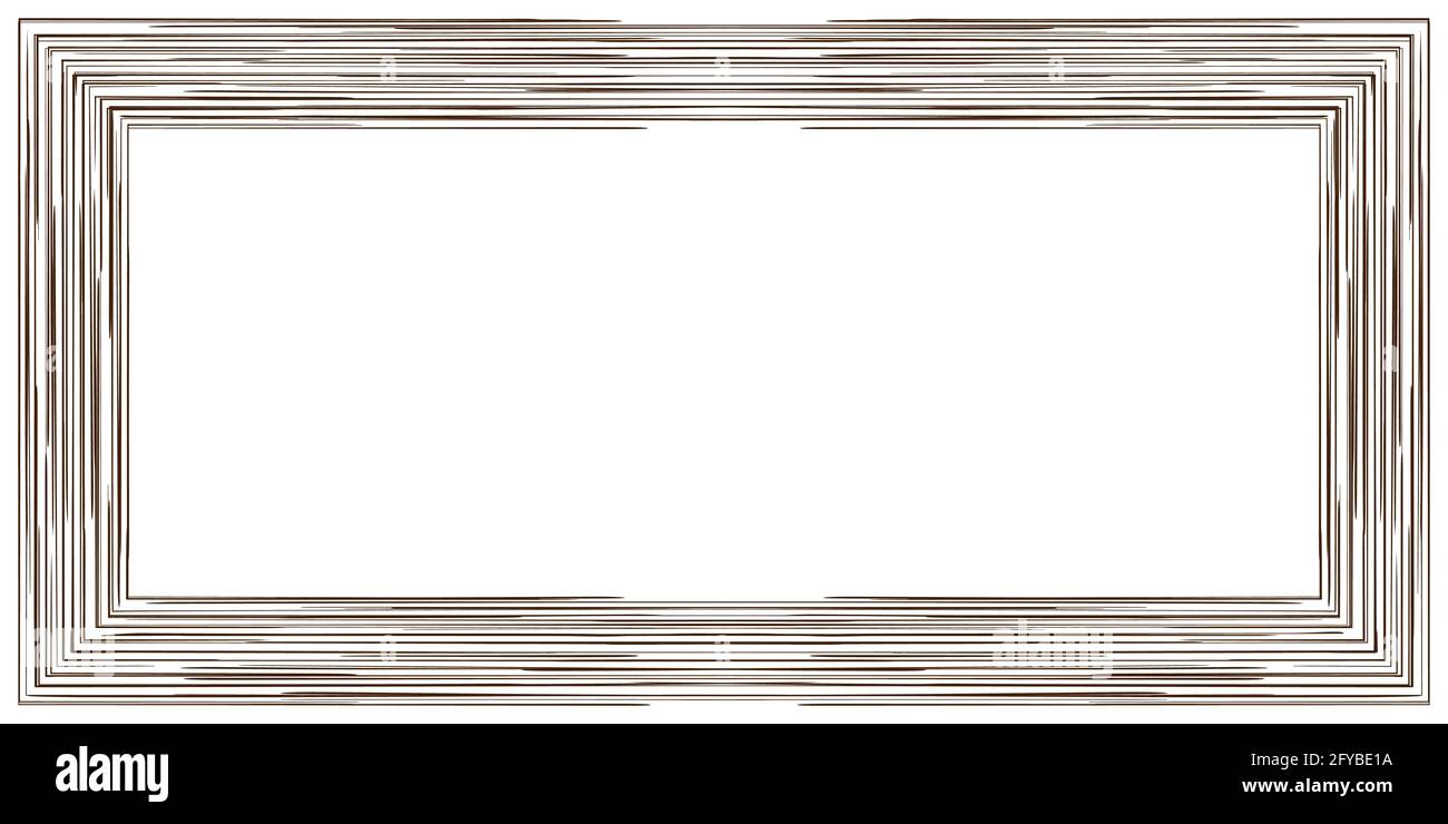 Cadre horizontal rectangulaire texturé en bois. Illustration du vecteur d'espace de copie. Isolé sur fond blanc. Illustration de Vecteur