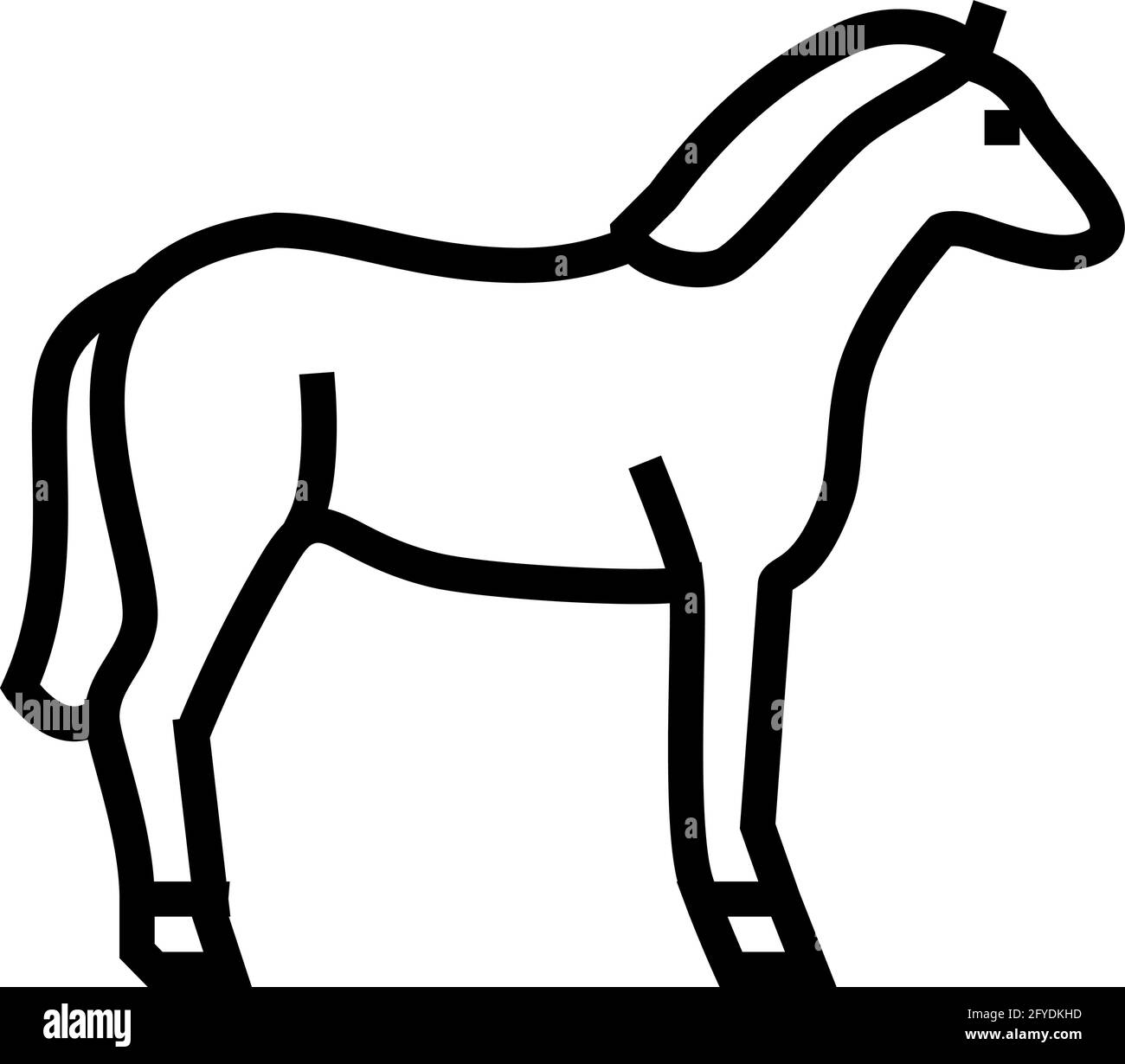 illustration vectorielle d'icône de ligne d'animal de cheval Illustration de Vecteur