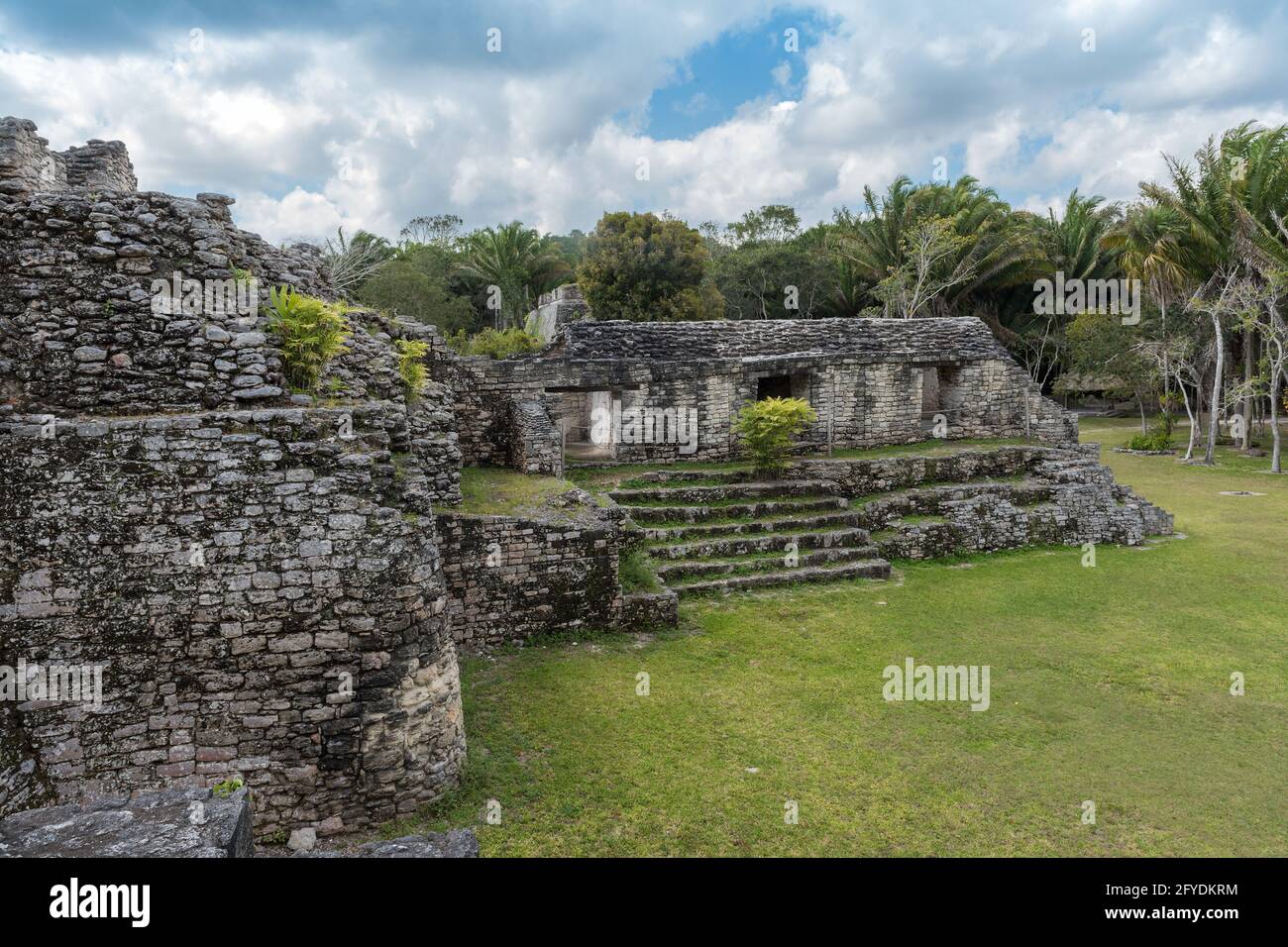 Les ruines de l'ancienne ville maya de Kohunlich, Quintana Roo, Mexique Banque D'Images