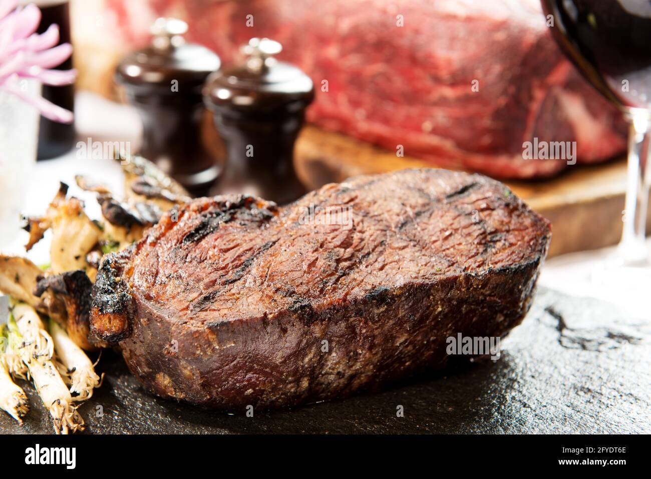 Bifteck de bœuf AAA dans un restaurant haut de gamme. Banque D'Images