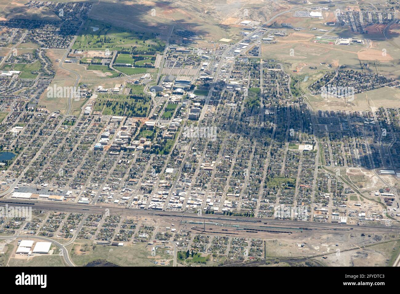 Vue aérienne de Laramie, Wyoming, États-Unis Banque D'Images