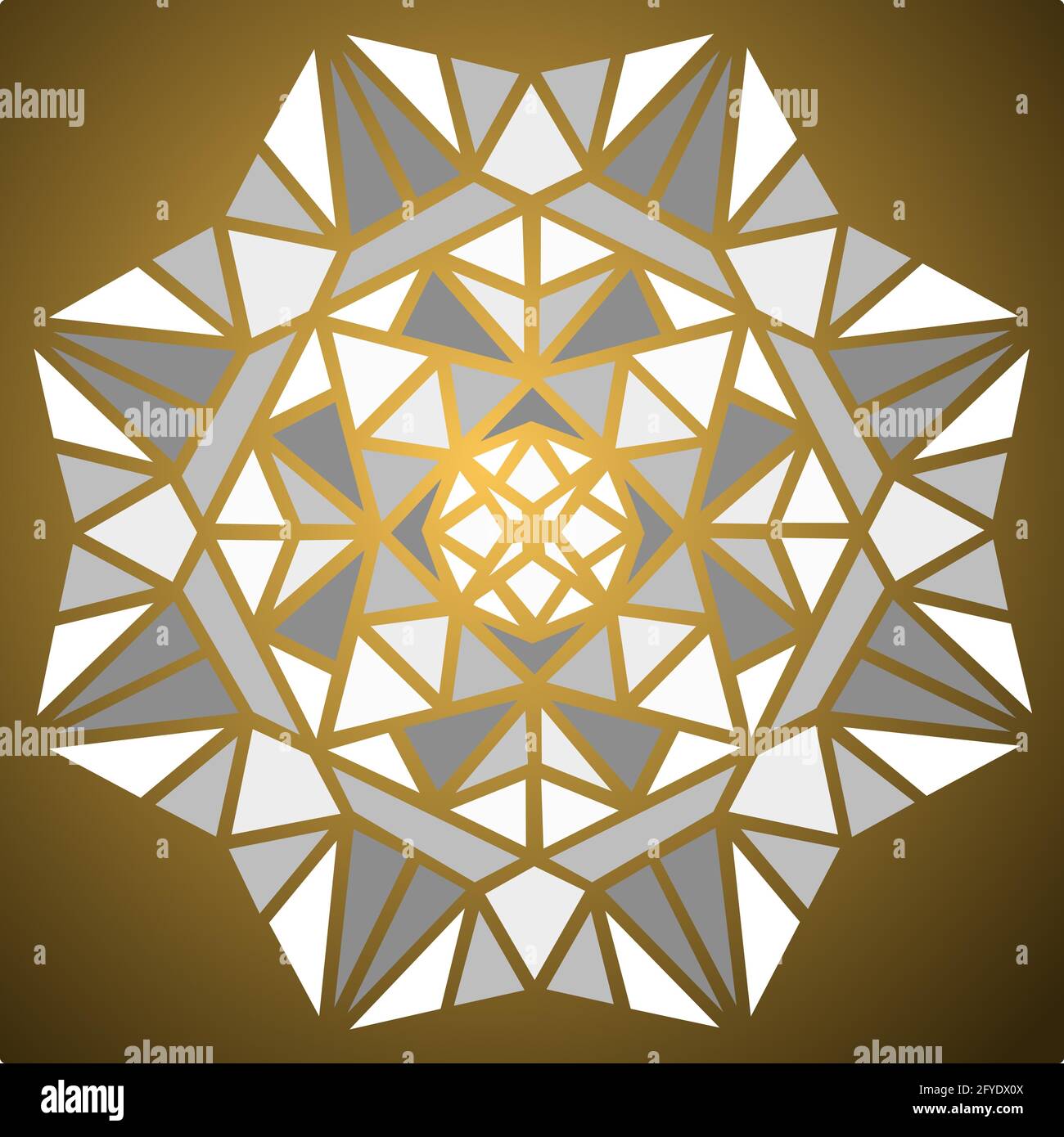 Motif mosaïque monochrome sur fond doré. Illustration vectorielle. Illustration de Vecteur