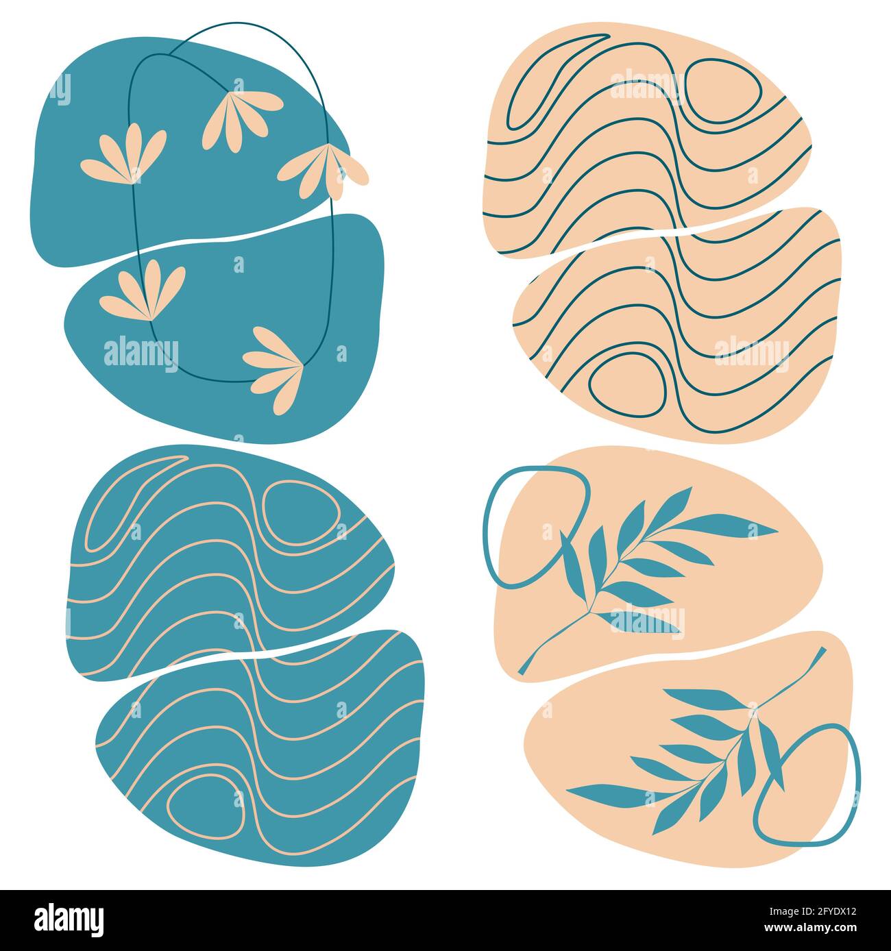 Diverses formes dessinées à la main et objets en forme d'oedle. Elément de conception Illustration vectorielle isolée sur fond blanc Illustration de Vecteur