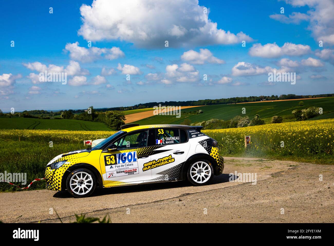 53 Taveneau Sam, masse Elodie, pH SPORT par GT2i, Peugeot 208 VTI, action pendant le Rallye du Touquet 2021, 1er tour du Championnat de France des Rallyes 2021, du 27 au 29 mai au Touquet, France - photo Damien Saulnier / DPPI Banque D'Images