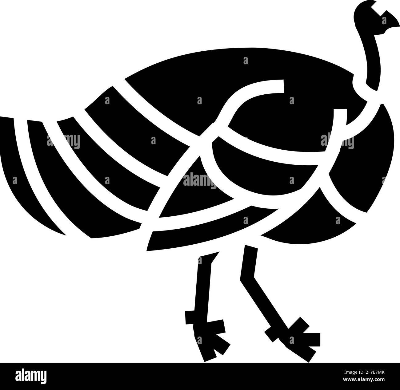 illustration vectorielle d'icône de glyphe d'oiseau de dinde Illustration de Vecteur