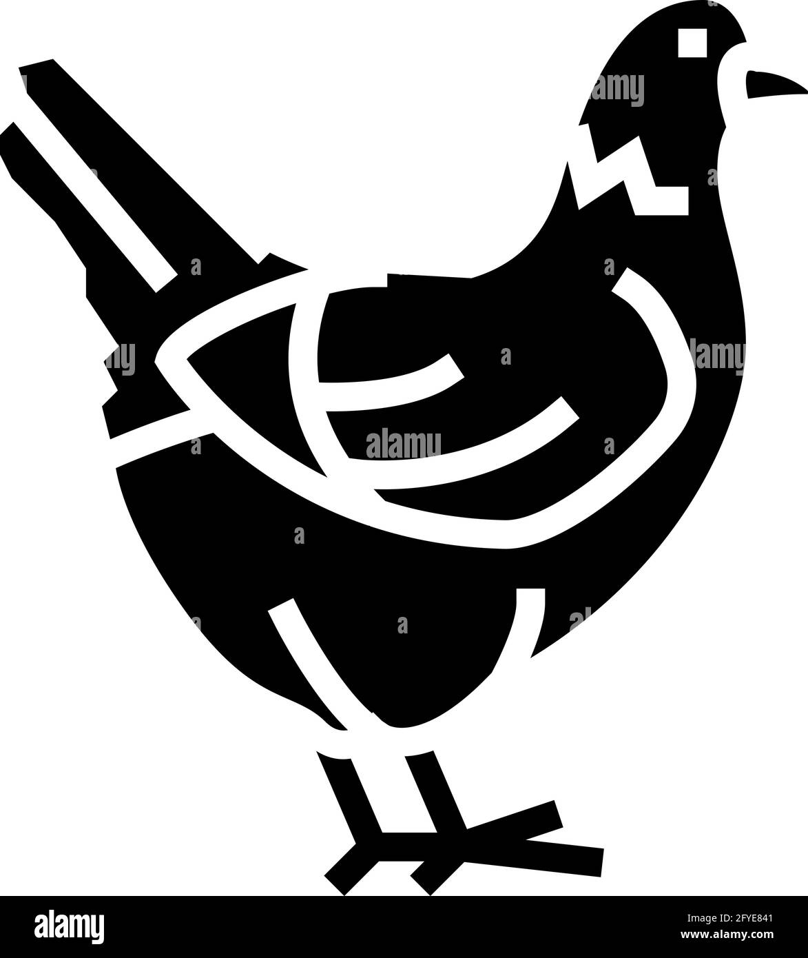 illustration vectorielle d'icône de glyphe d'oiseau domestique de poulet Illustration de Vecteur