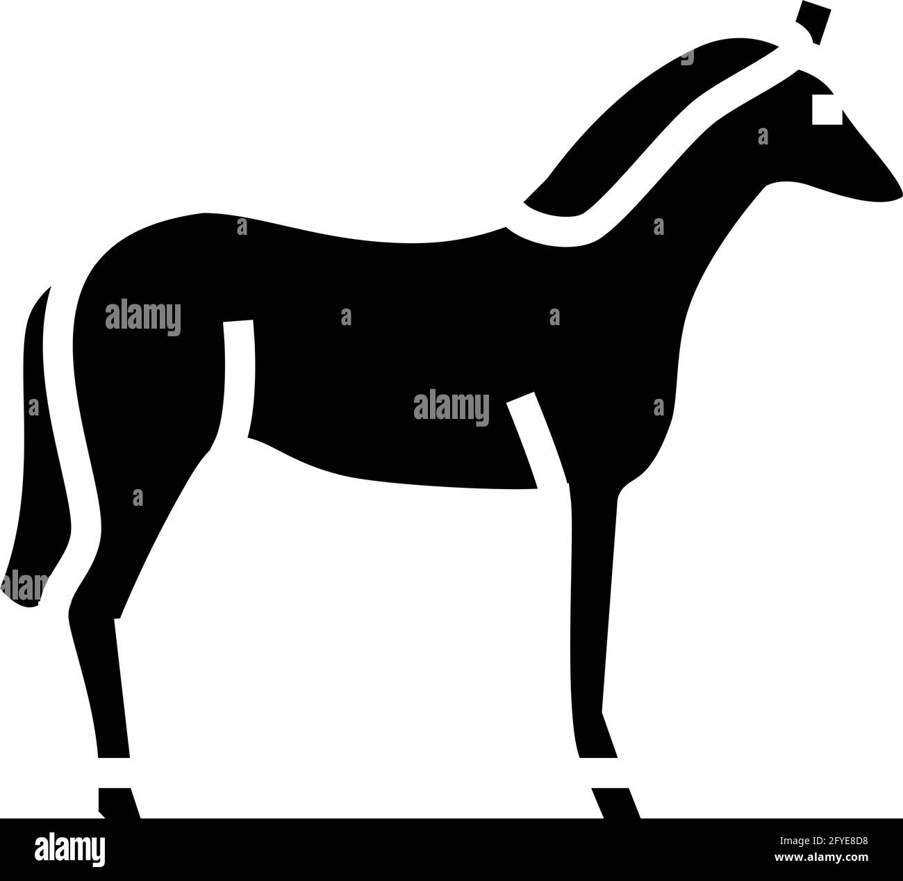 illustration vectorielle d'icône de glyphe d'animal de cheval Illustration de Vecteur