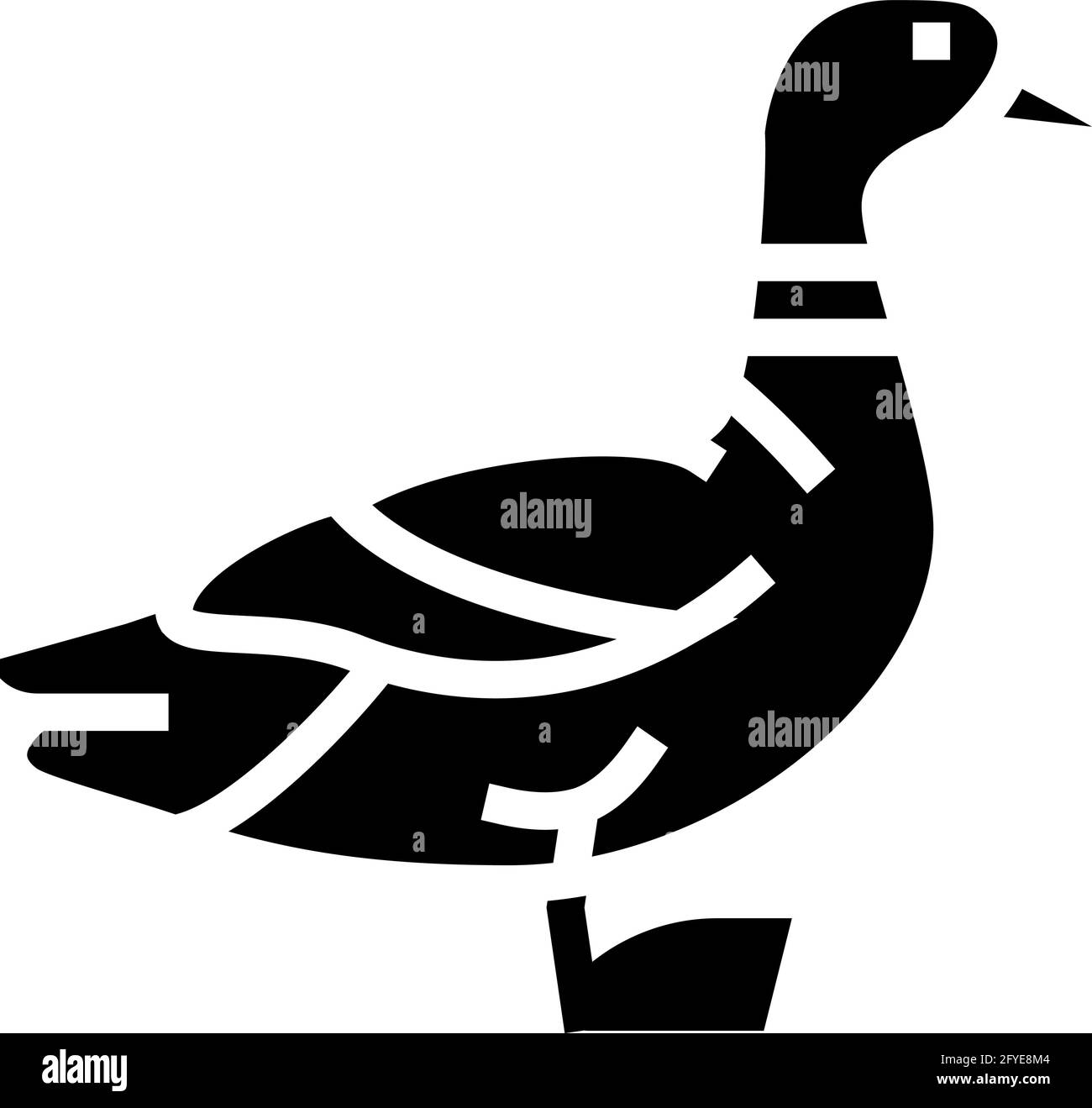 illustration vectorielle d'icône de glyphe d'oiseau de canard Illustration de Vecteur