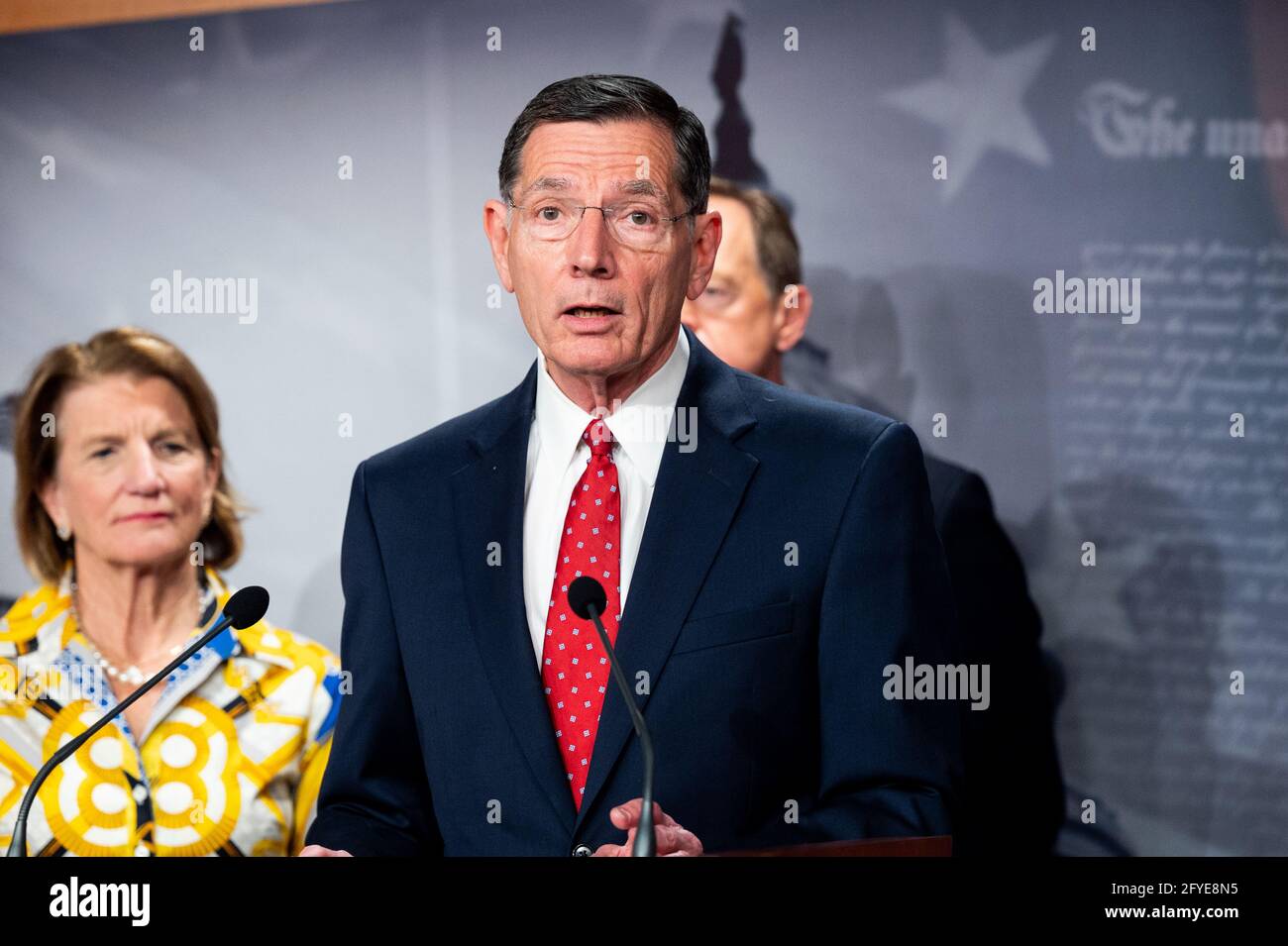 Washington, États-Unis. 27 mai 2021. Le sénateur américain John Barrasso (R-WY) s'est exprimé lors d'une conférence de presse pour présenter la contre-offre républicaine sur les infrastructures au Capitole des États-Unis. Crédit : SOPA Images Limited/Alamy Live News Banque D'Images