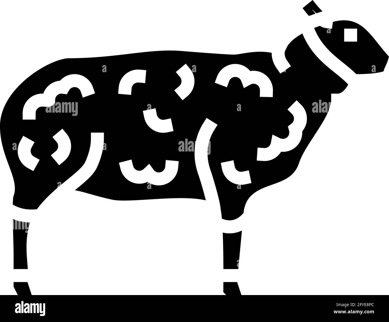 illustration d'un vecteur d'icône de glyphe d'animal domestique de mouton Illustration de Vecteur