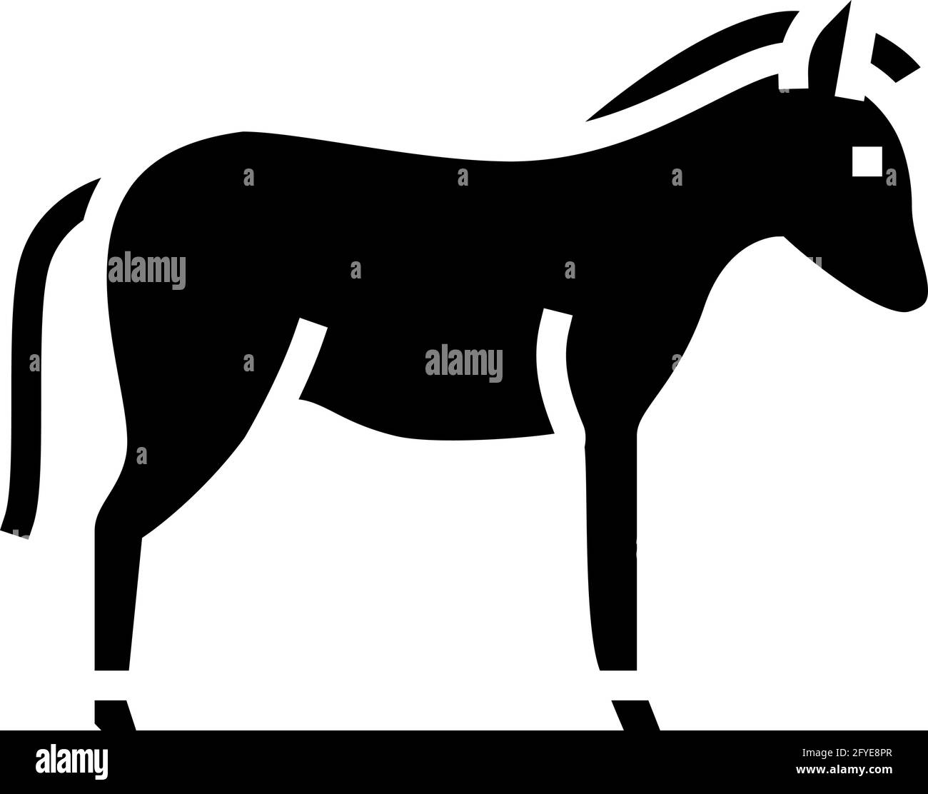 illustration vectorielle d'icône de glyphe d'animal domestique âne Illustration de Vecteur