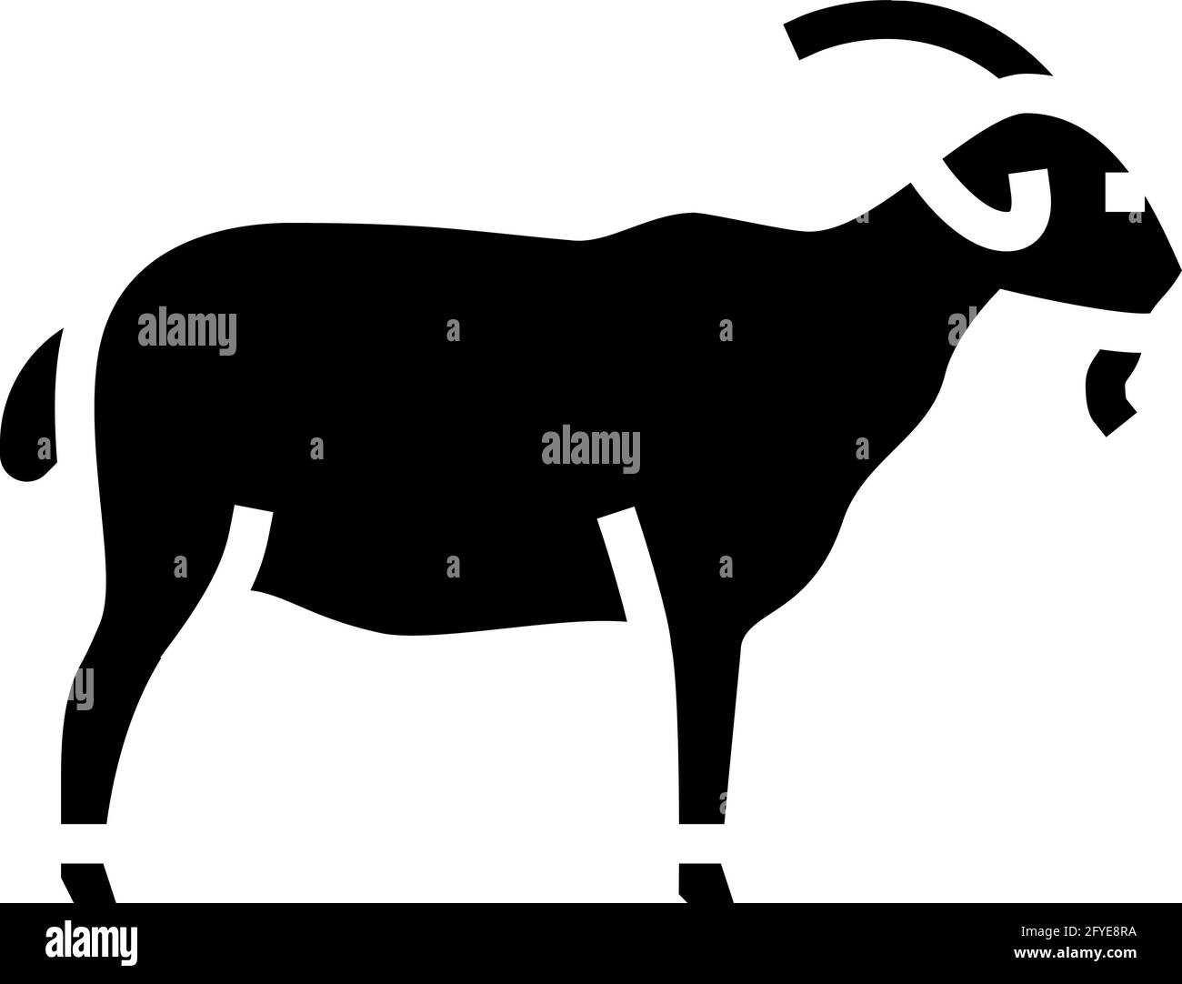 illustration d'un vecteur d'icône de glyphe d'animal domestique de chèvre Illustration de Vecteur