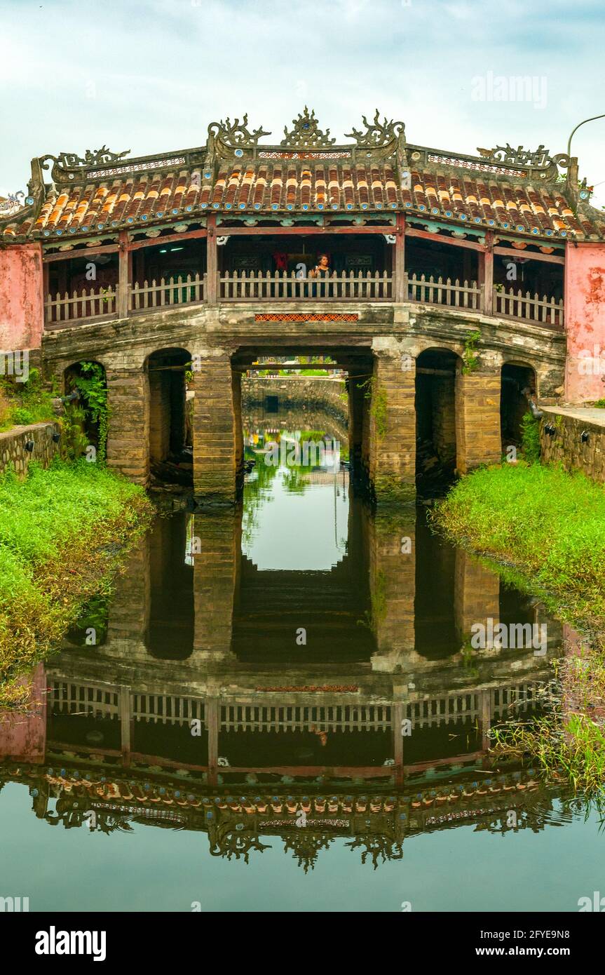 Pont couvert japonais dans le vieux quartier, Hoi An, Vietnam Banque D'Images
