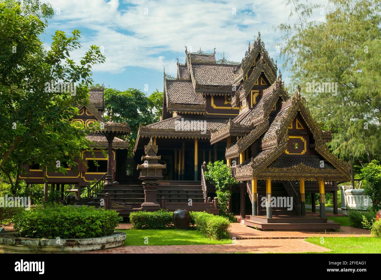 La résidence du moine, Siam antique, Bangkok, Thaïlande Banque D'Images