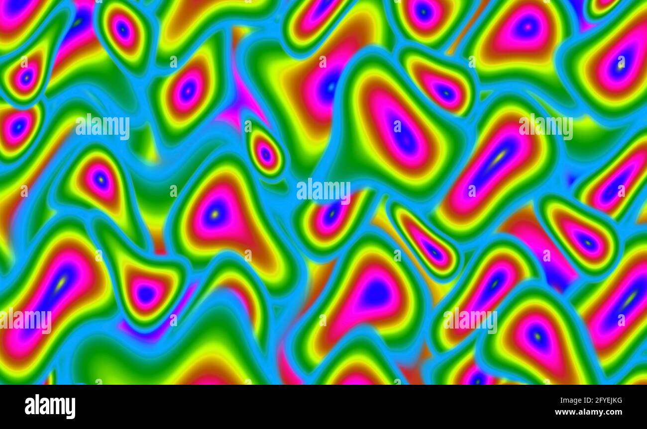 Superposition 3D sans couture colorée motif chaotique pour arrière-plan abstrait Banque D'Images