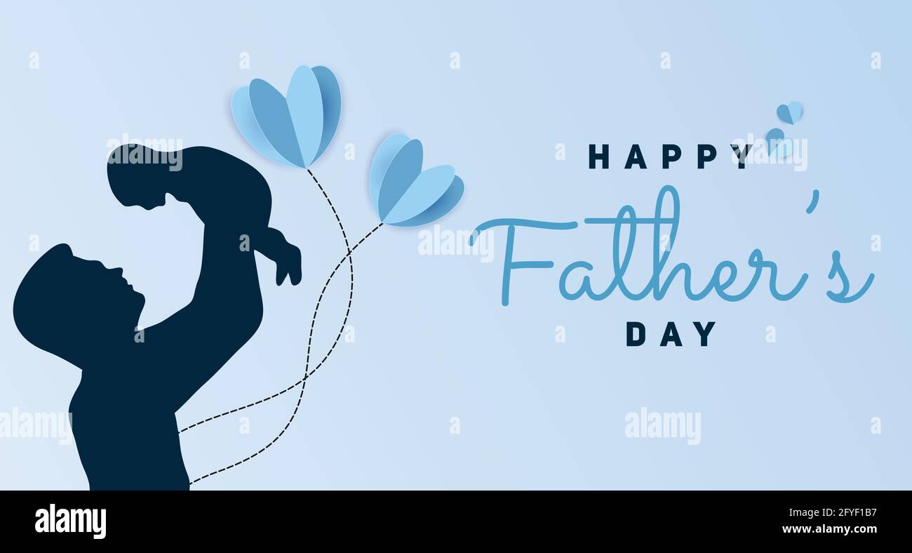 Arrière-plan de l'illustration du vecteur du jour du père heureux avec du texte. Joyeux fête des pères fond décoratif en style coupé en papier. Illustration de Vecteur