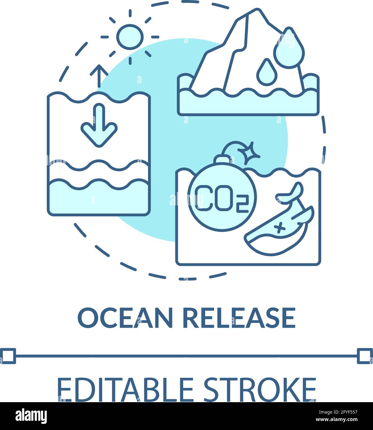 Icône de concept Ocean Release Illustration de Vecteur