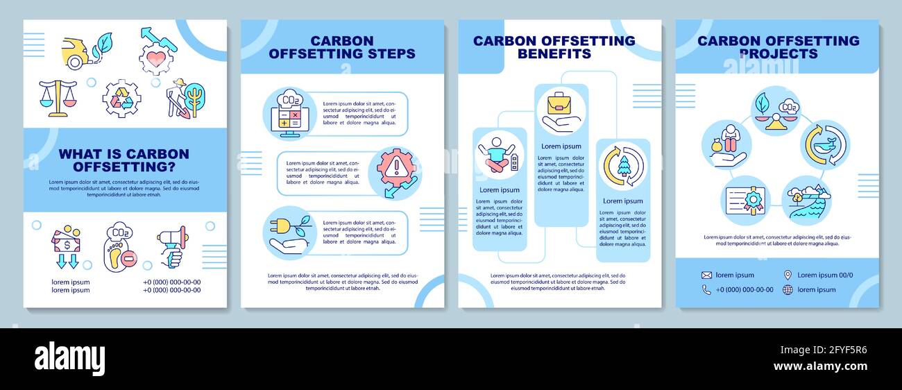 Modèle de brochure de signification de compensation de carbone Illustration de Vecteur