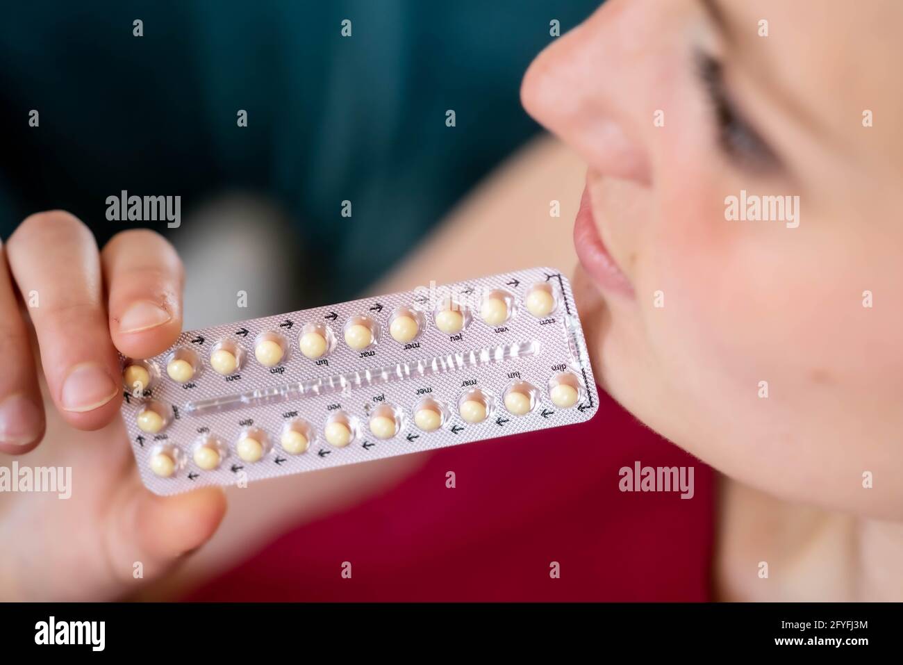 Des pillules de contraception orale. Banque D'Images