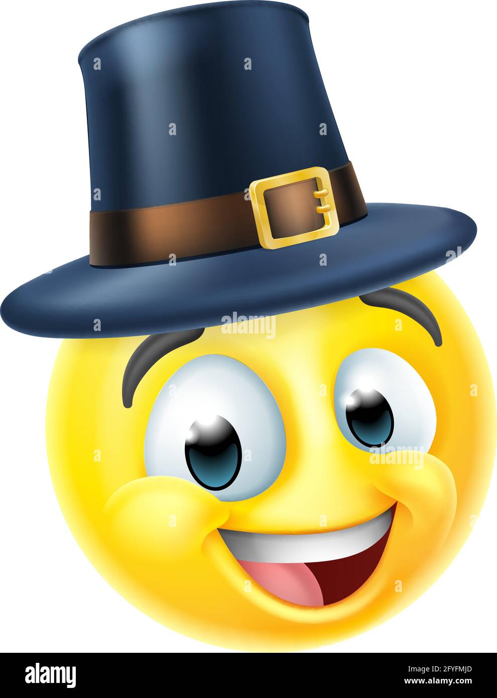 L'icône du craon Emoji de Thanksgiving Pilgrim Emoticon Illustration de Vecteur