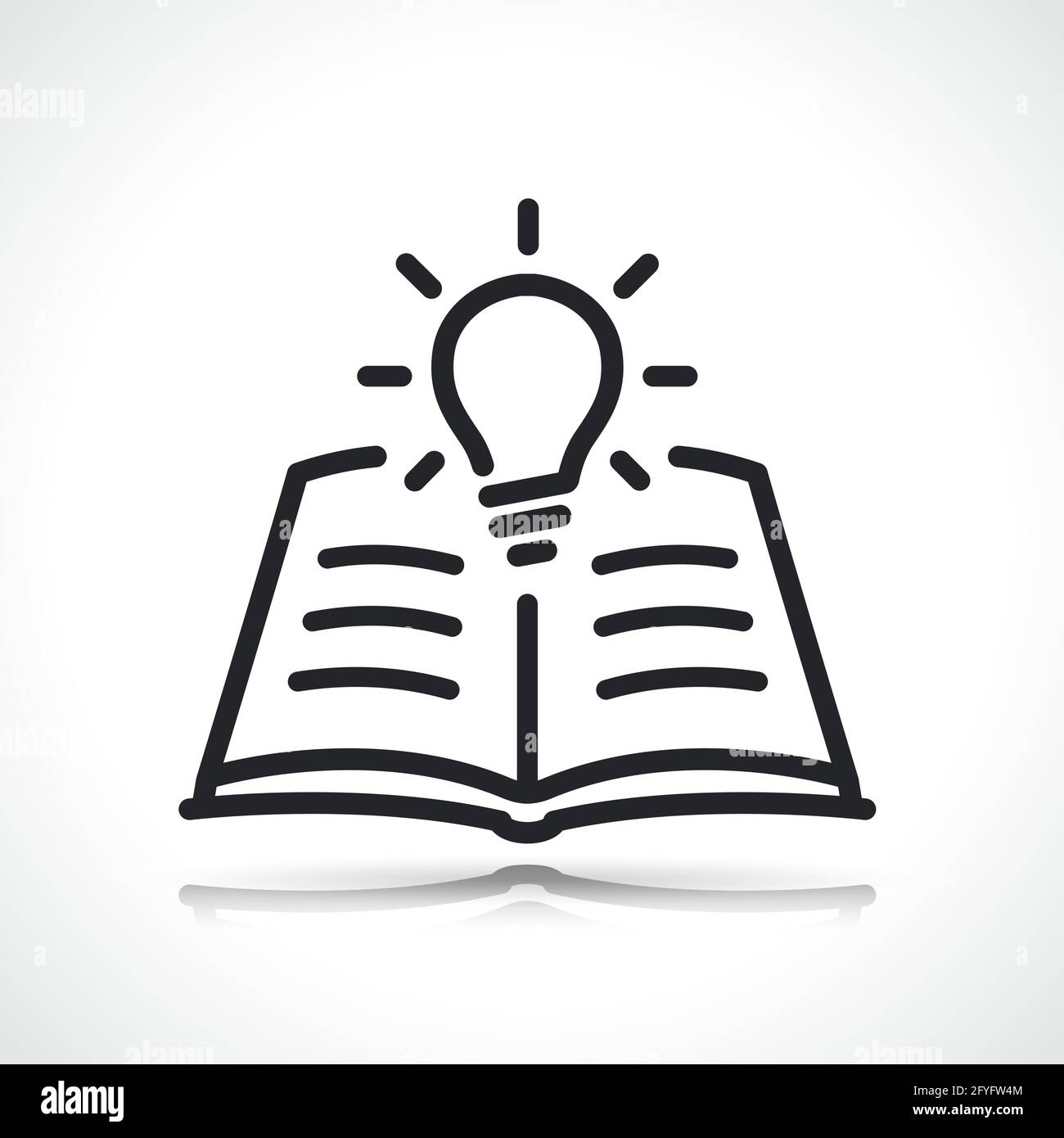 livre et ligne d'ampoule icône conception isolée Illustration de Vecteur
