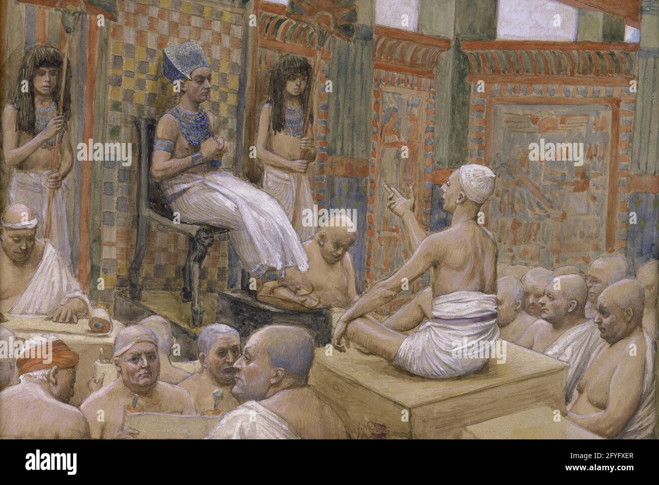 Joseph interprète le rêve de Pharaon, c. 1896, par James Jacques Joseph Tissot Banque D'Images