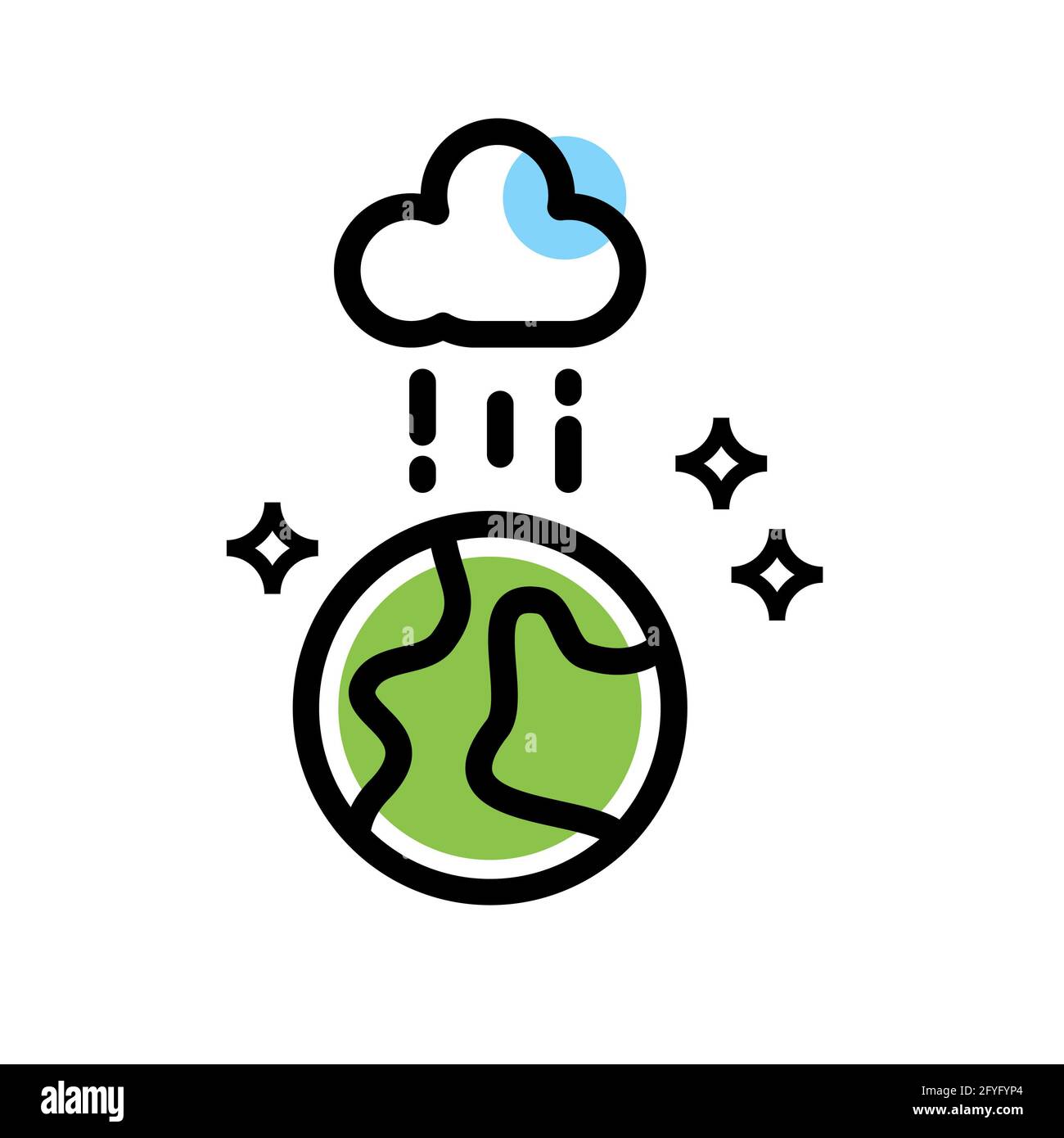 Motif icône vecteur de pluie sur terre Banque D'Images