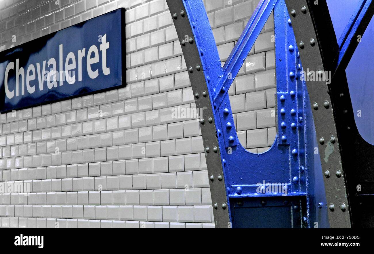 FRANCE. PARIS (75) GARE CHEVALERET, BOULEVARD VINCENT AURIOL. LA STATION EST OUVERTE EN 1909. RUE DE CHEVALERET ÉTAIT DÉJÀ EN 1670, À L'ORIGINE T Banque D'Images