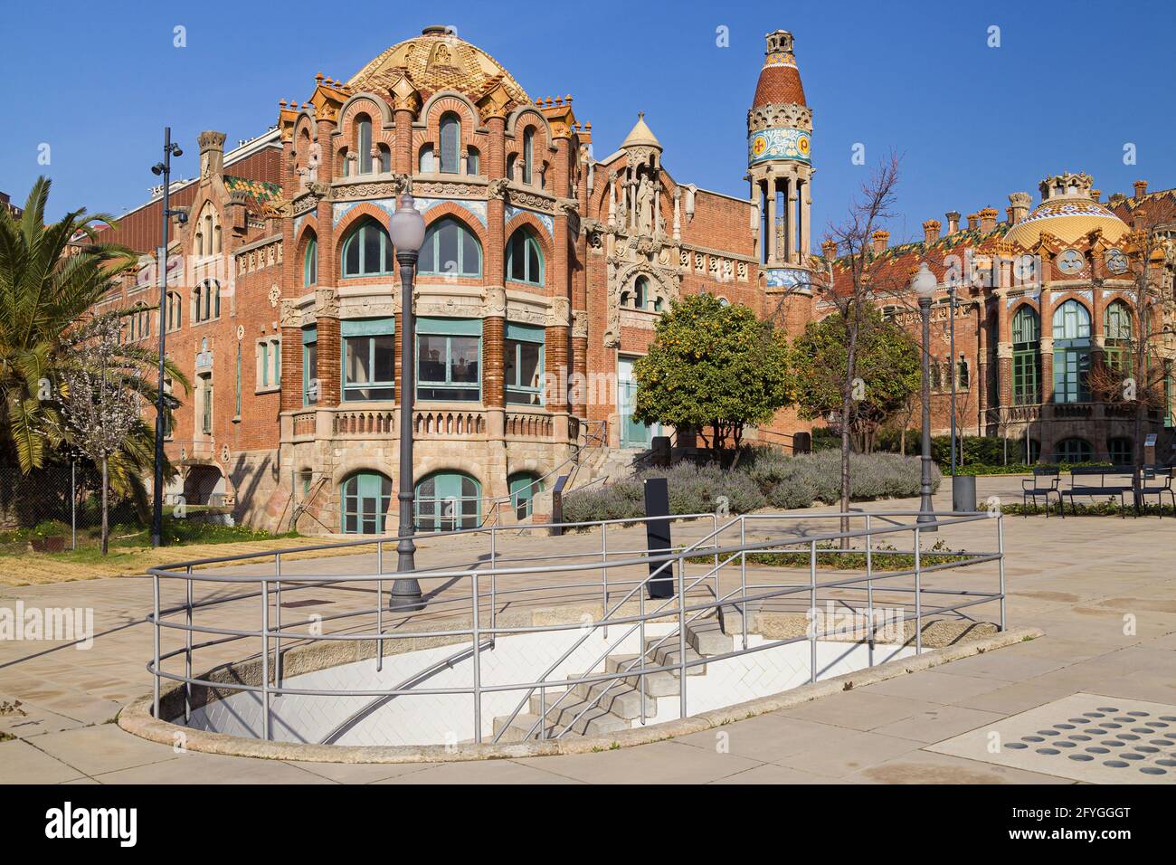 Pavillon Nostra Senyora del Carme à l'hôpital Sant Pau de Barcelone, Espagne. Banque D'Images