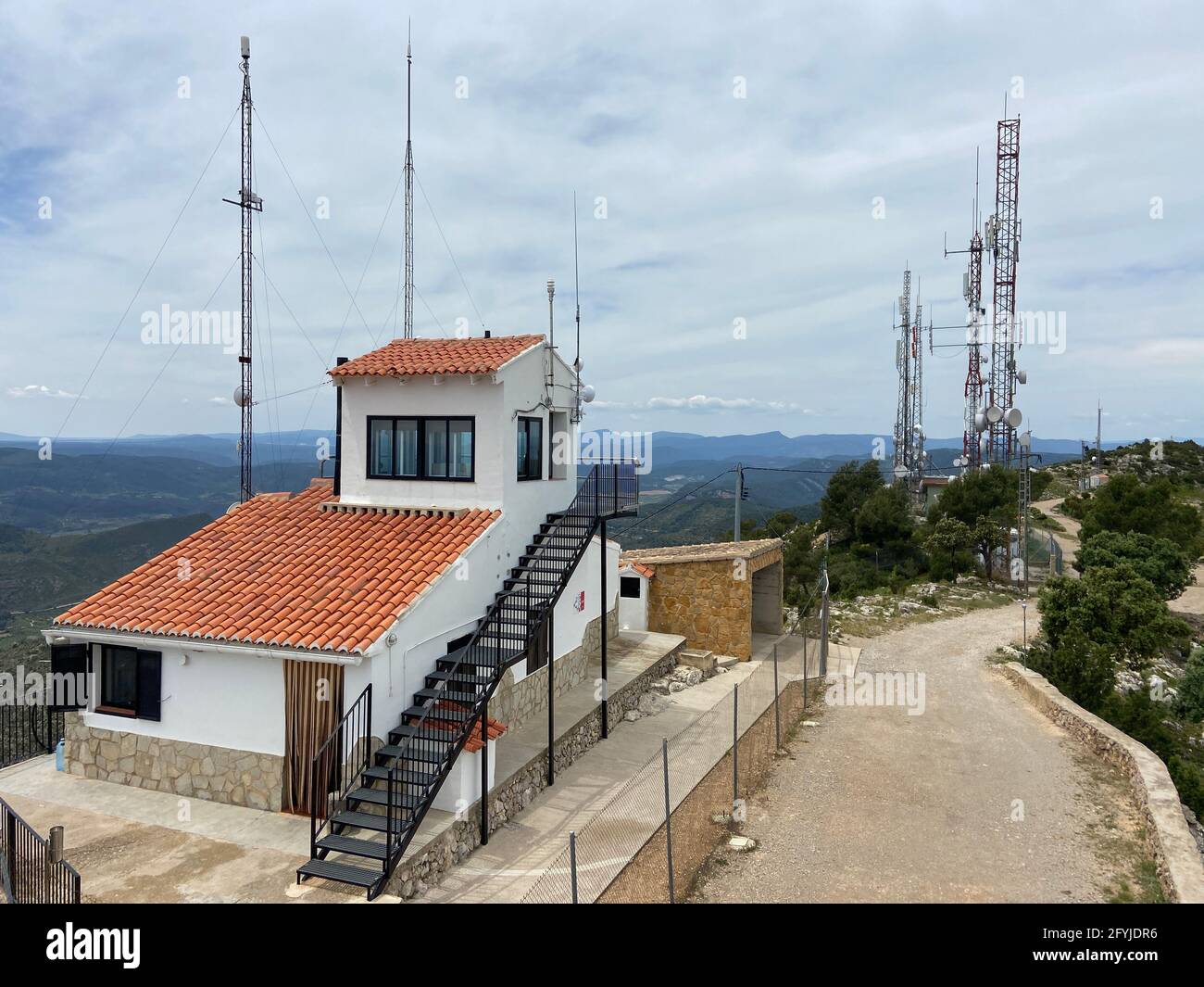 Avant-poste de protection incendie à Pico del Remedio, Valence, Espagne Banque D'Images