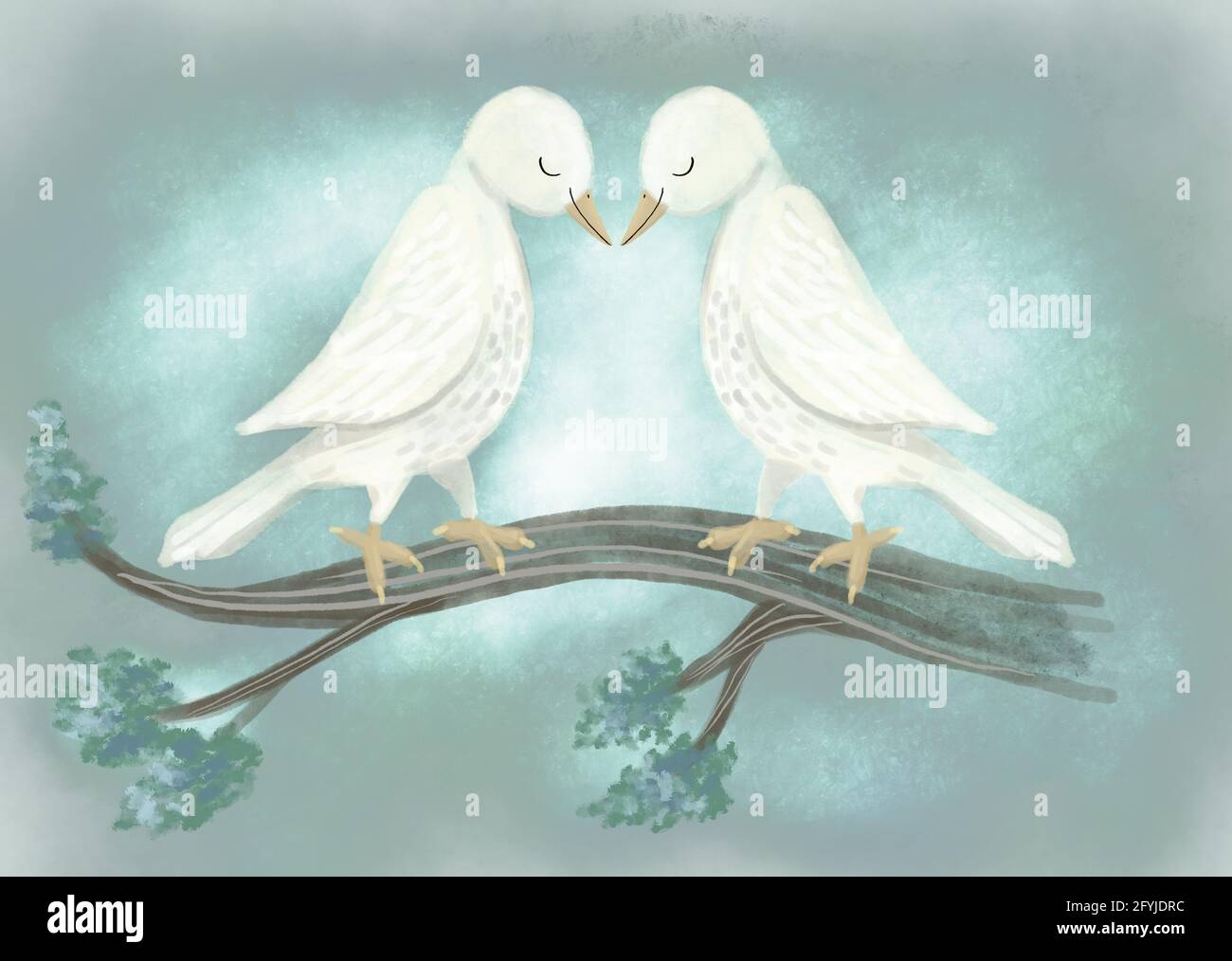 l'illustration love doves Banque D'Images