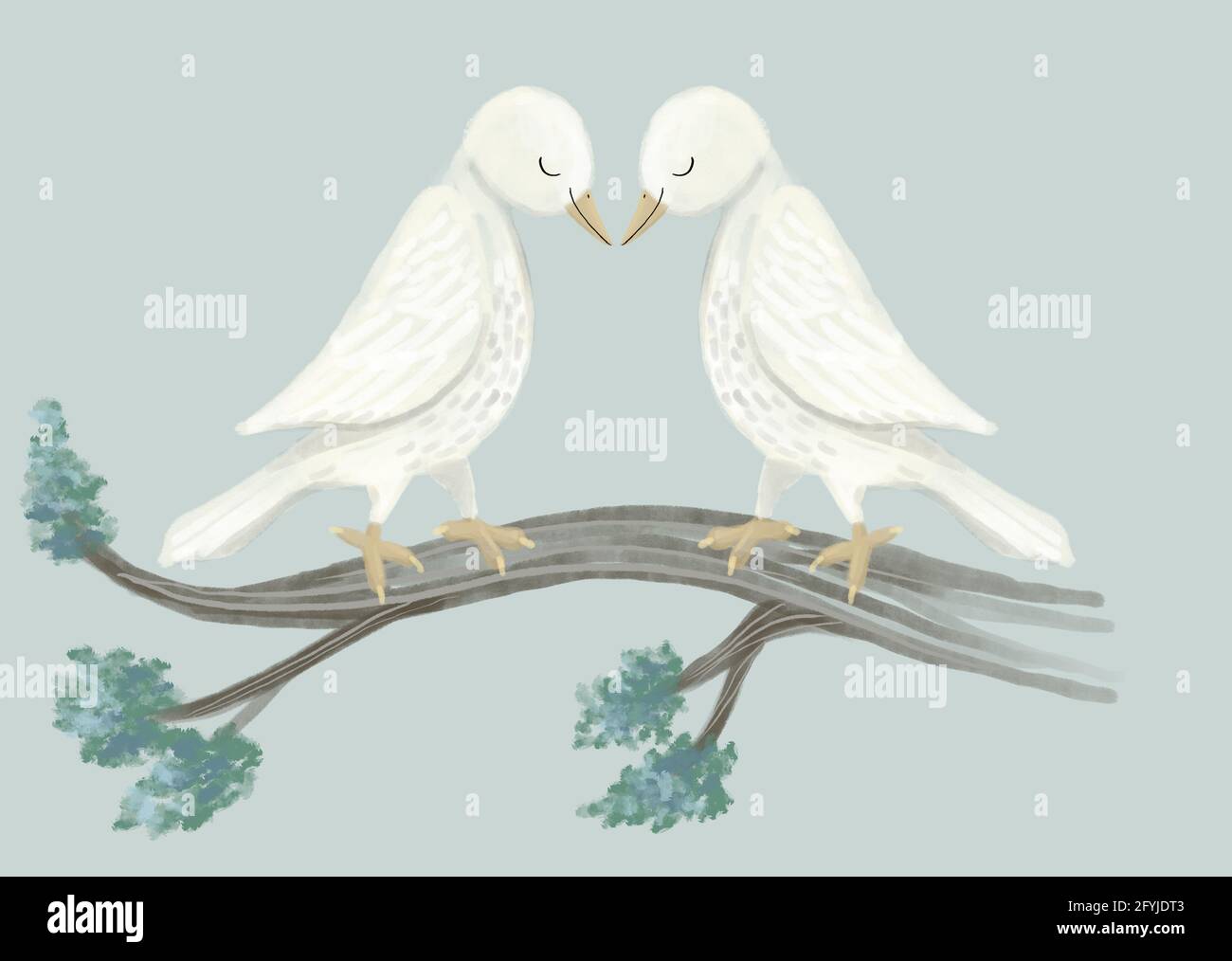 l'illustration love doves Banque D'Images