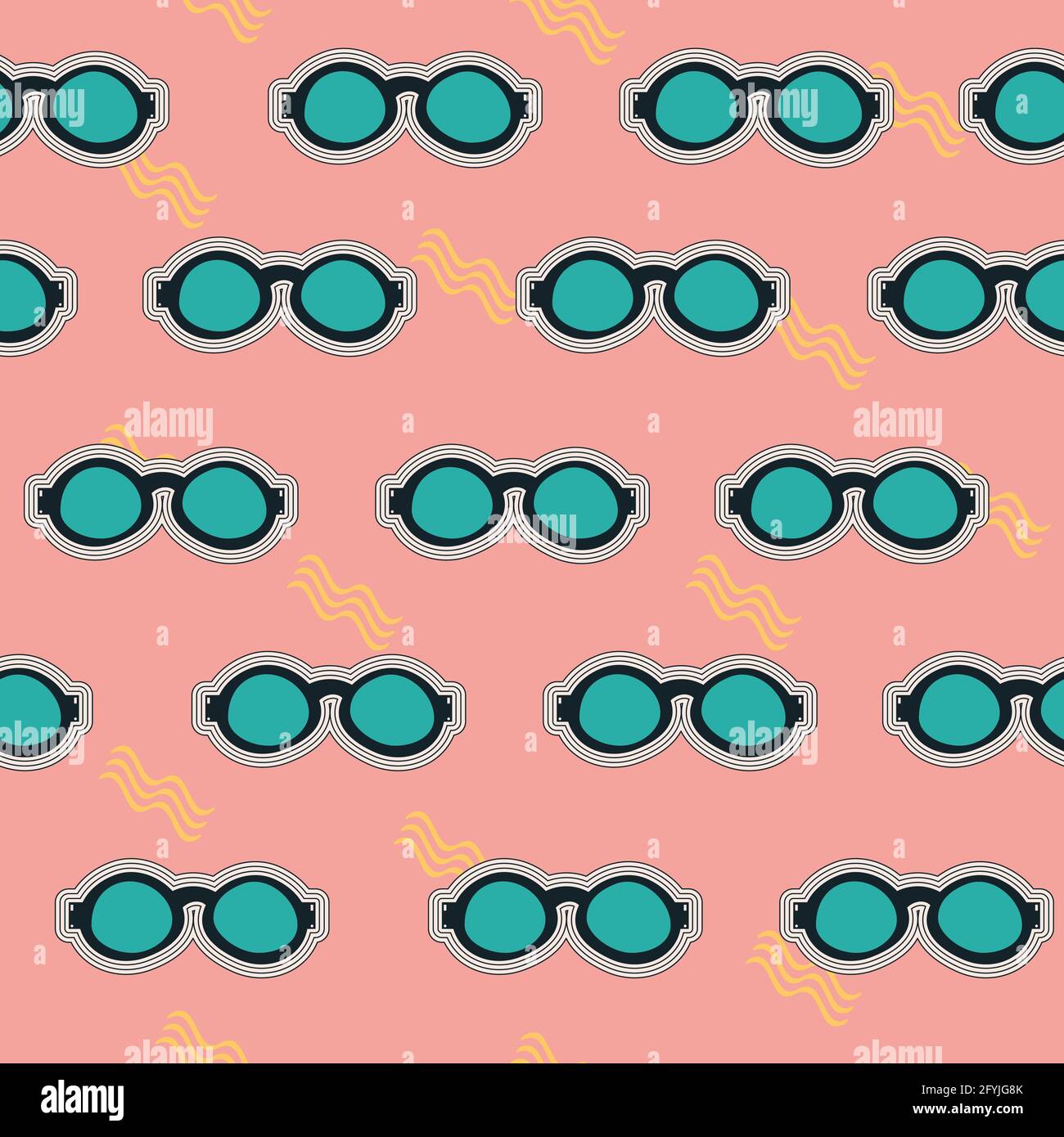 Motif abstrait sans couture. styles des années 80 à 90. Lunettes de soleil vintage. Illustration pour carte postale, affiche, bannière, prospectus, carte de vœux, couvercle. Vecteur illust Illustration de Vecteur