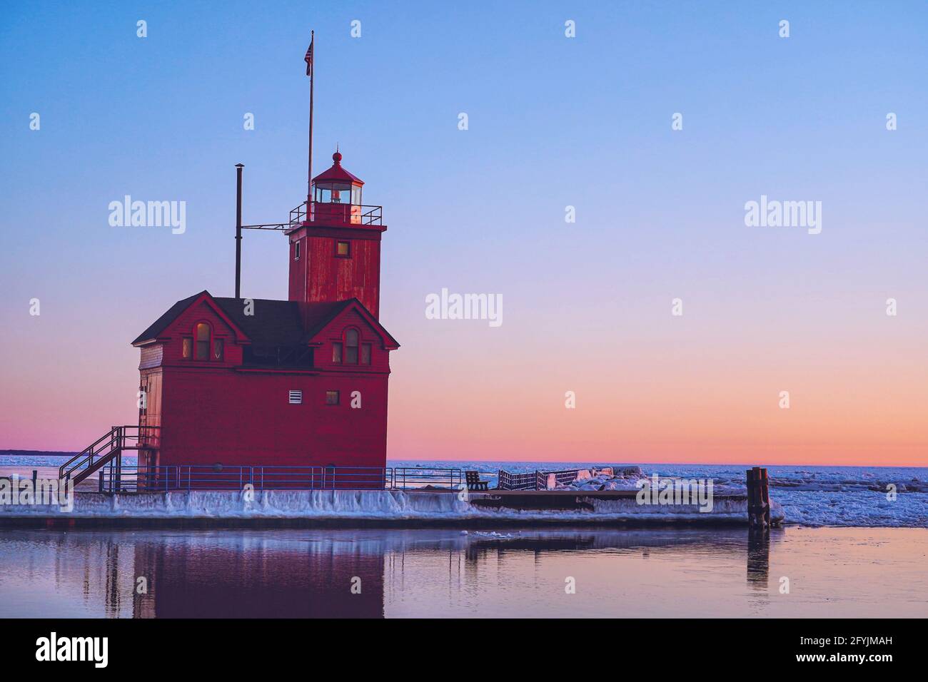 Phare de Holland Harbour, Hollande, Michigan, États-Unis Banque D'Images