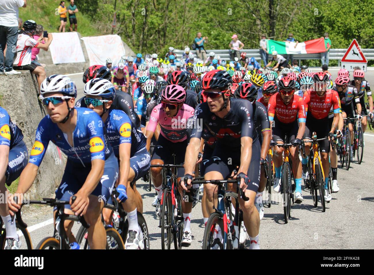 Alpe di Mera, Alpe di Mera (VC), Italie, 28 mai 2021, Egan Bernal (Ineos Grenadiers) à la colline Alpe Agogna pendant la phase 19 de Giro D&#39;Italia 2021 - Abbiategrasso - Alpe di Mera, Giro d'Italia - photo Claudio Benedetto / LM Banque D'Images