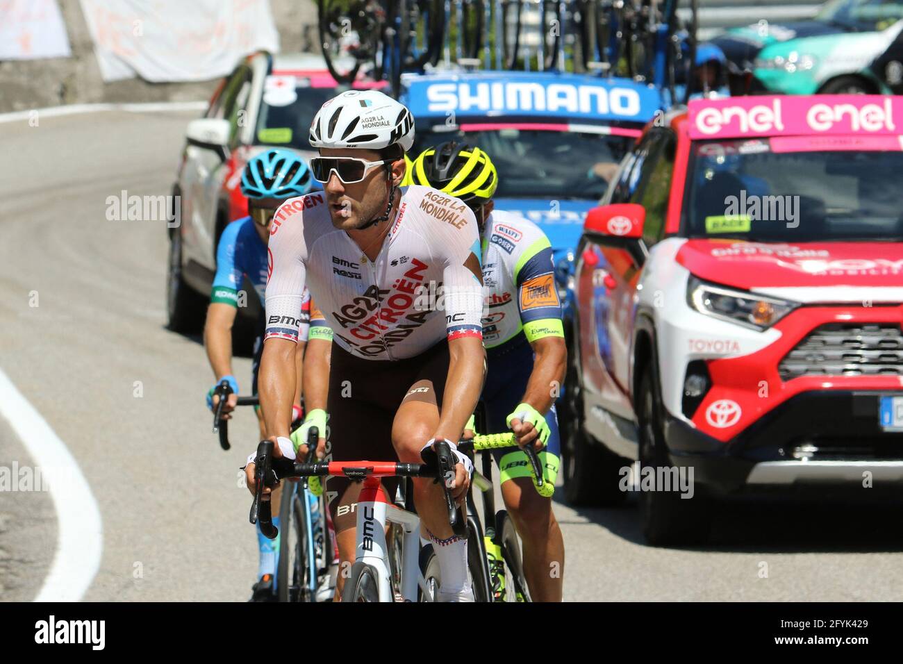 Alpe di Mera, Alpe di Mera (VC), Italie, 28 mai 2021, montée sur la colline d'Alpe Agogna pendant la phase 19 de Giro d'&#39;Italia 2021 - Abbiategrasso - Alpe di Mera, Giro d'Italia - photo Claudio Benedetto / LM Banque D'Images