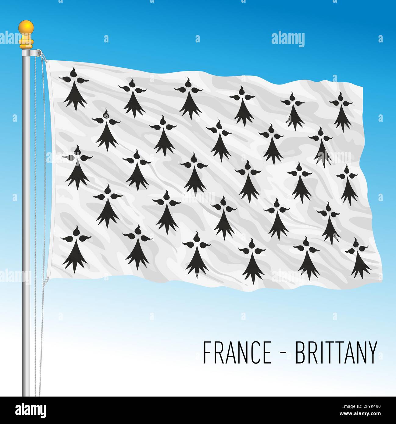 Bretagne - Bretagne drapeau régional, France, Union européenne, illustration vectorielle Illustration de Vecteur
