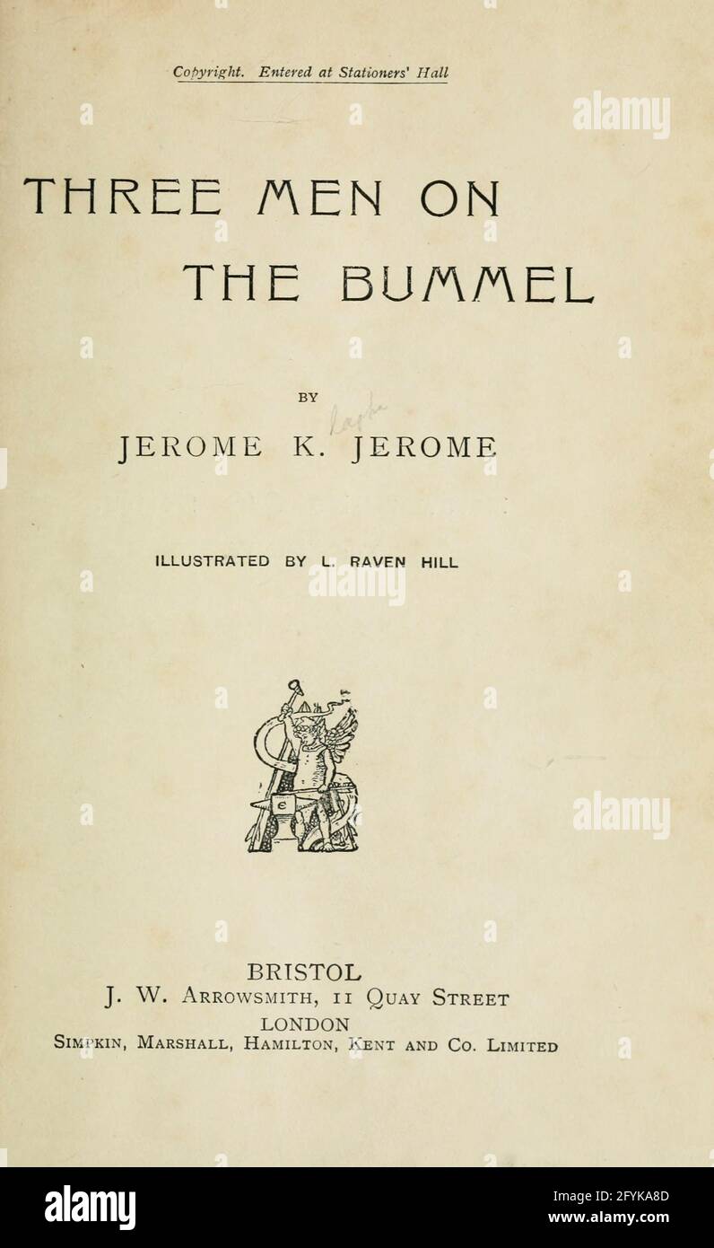 Tiré du livre « trois hommes sur le bummel » illustré par L. Raven Hill écrit par Jerome, Jerome K. (Jerome Klapka), 1859-1927. Editeur Bristol [Eng.] J.W. Arrowsmith 1900 Banque D'Images