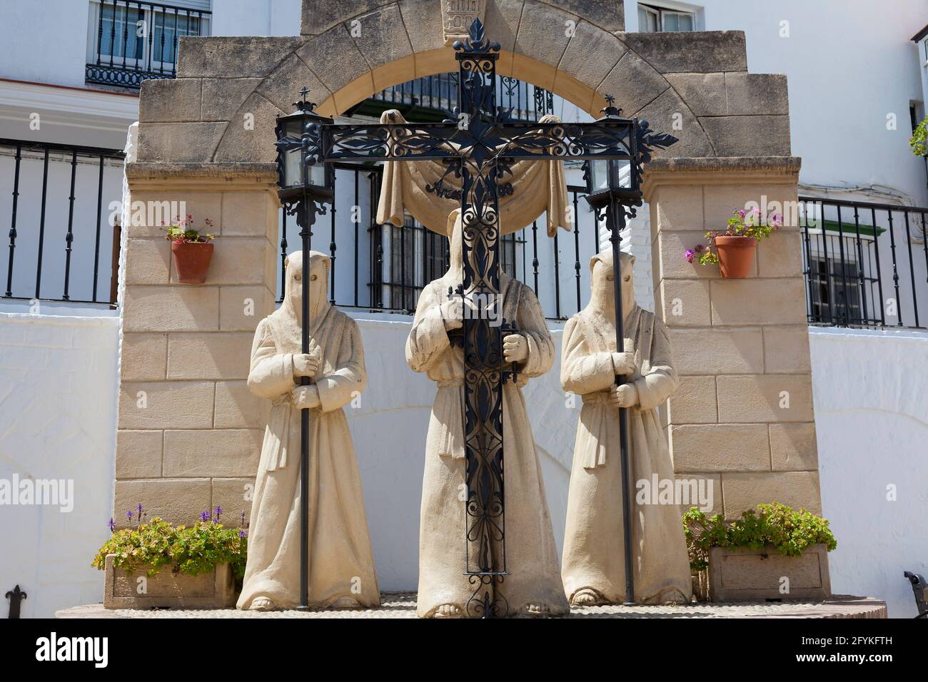 Monument Santa Semana, Arcos de la Frontera, Cadix, Andalousie, Espagne Banque D'Images