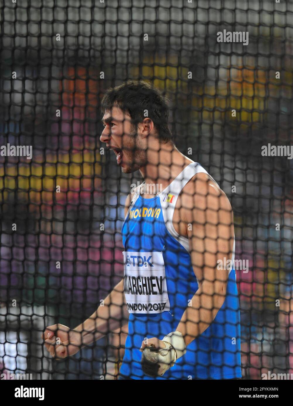 Sergeï Marghiev (Moldavie). Jet de marteau, final. Championnats du monde d'athlétisme de l'IAAF Londres 2017 Banque D'Images