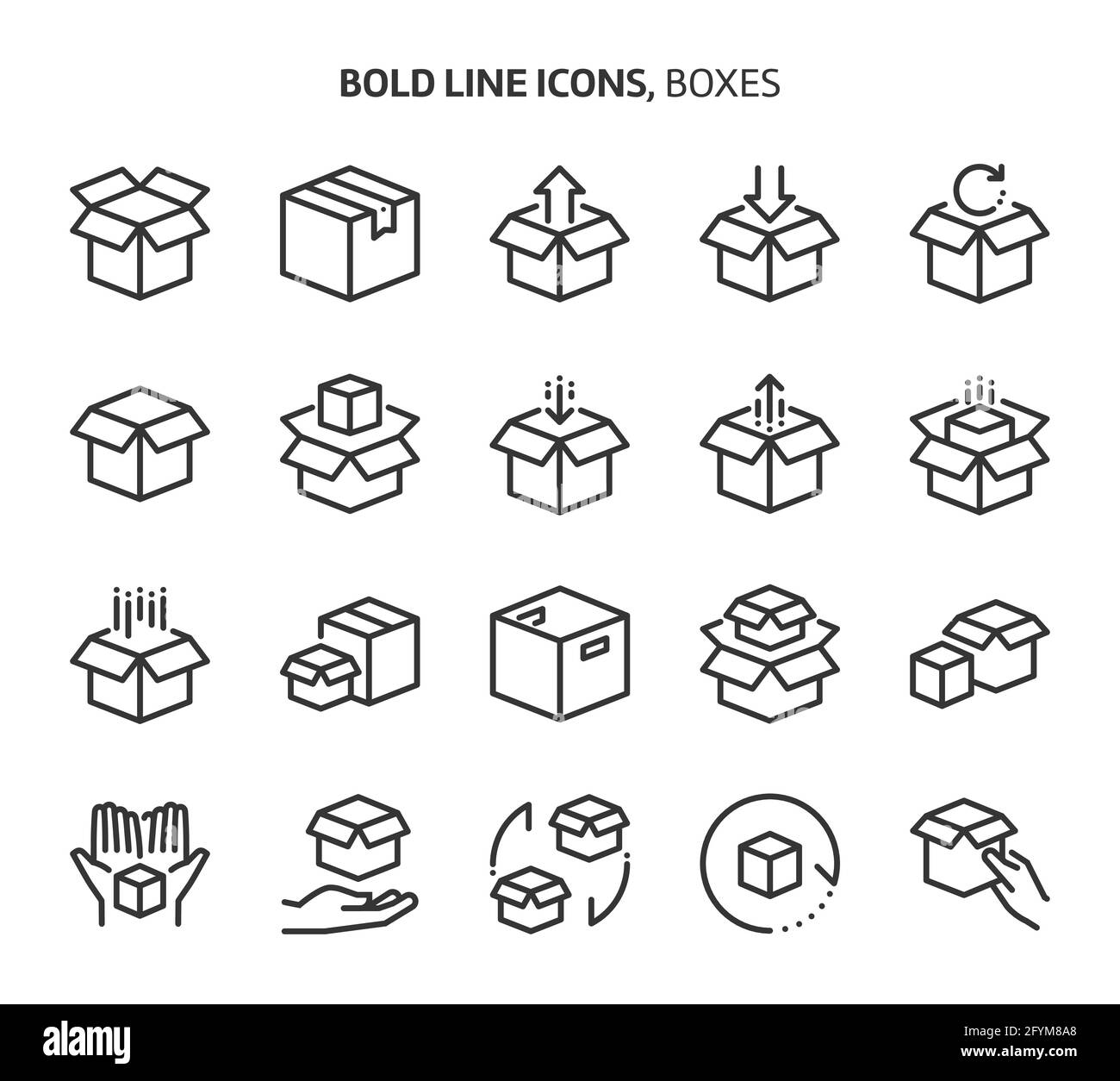 Cases, icônes en gras. Les illustrations sont un vecteur, trait modifiable, 48x48 pixels fichiers parfaits. Conçu avec précision et yeux pour une qualité optimale. Illustration de Vecteur