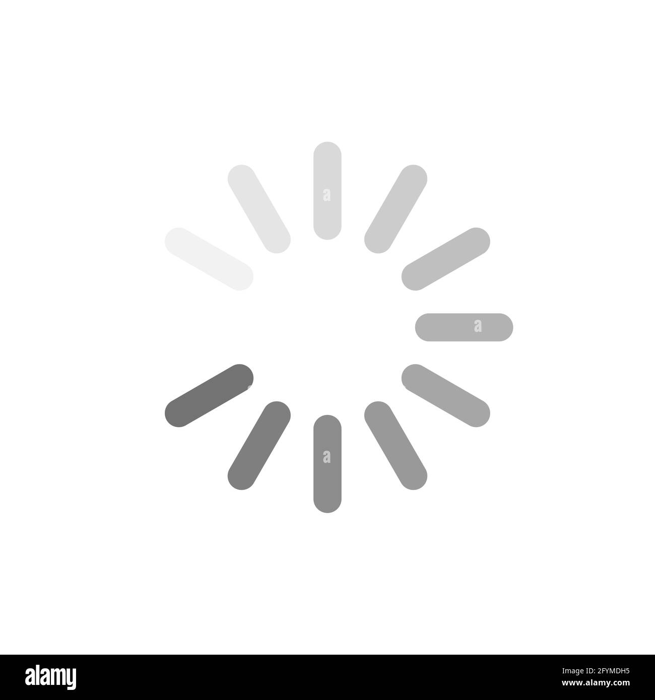 Icône d'actualisation sombre sur fond blanc. Panneau du processus de chargement. Illustration vectorielle Illustration de Vecteur